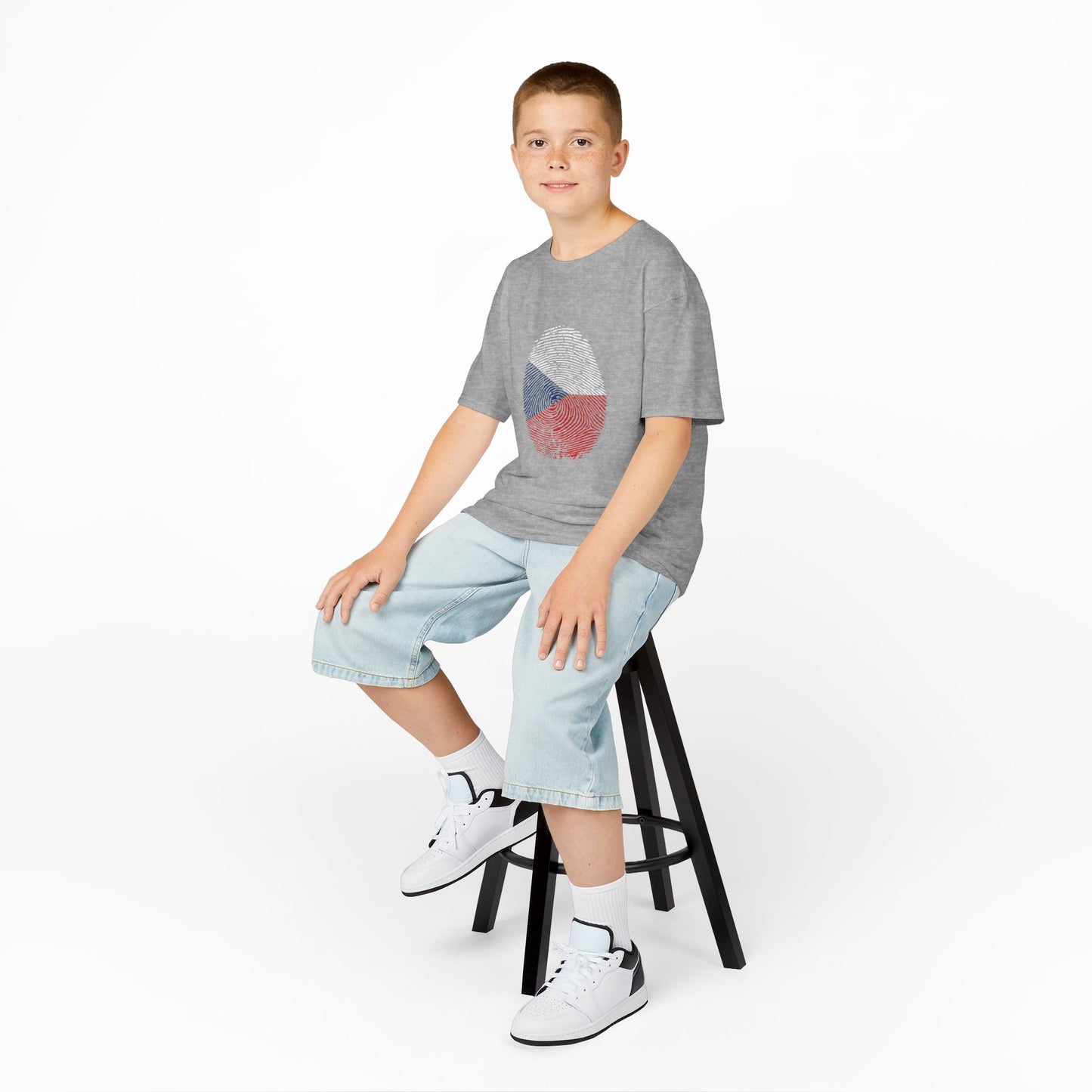 CZECHIA Fingerprint flag Soccer World Cup Fan T-Shirt (KIDS - UNISEX)
