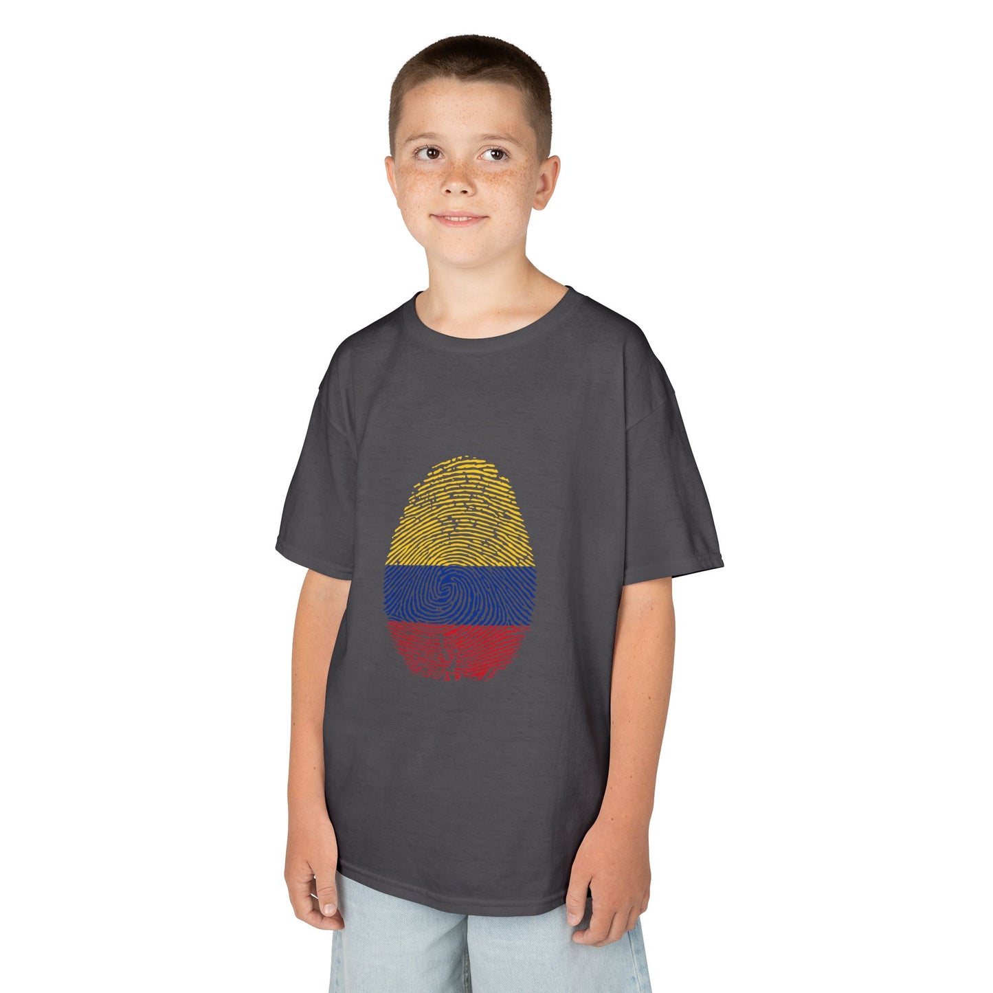 COLOMBIA Fingerprint flag Soccer World Cup Fan T-Shirt (KIDS - UNISEX)