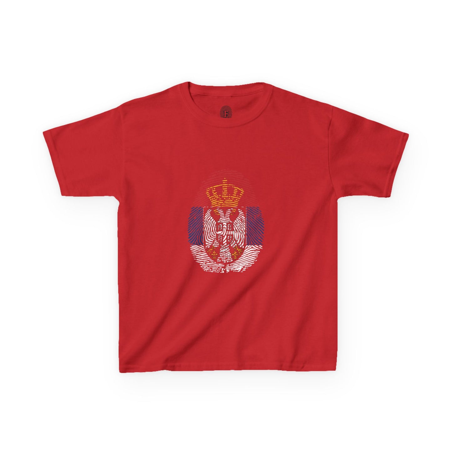SERBIA Fingerprint flag Soccer World Cup Fan T-Shirt (KIDS - UNISEX)