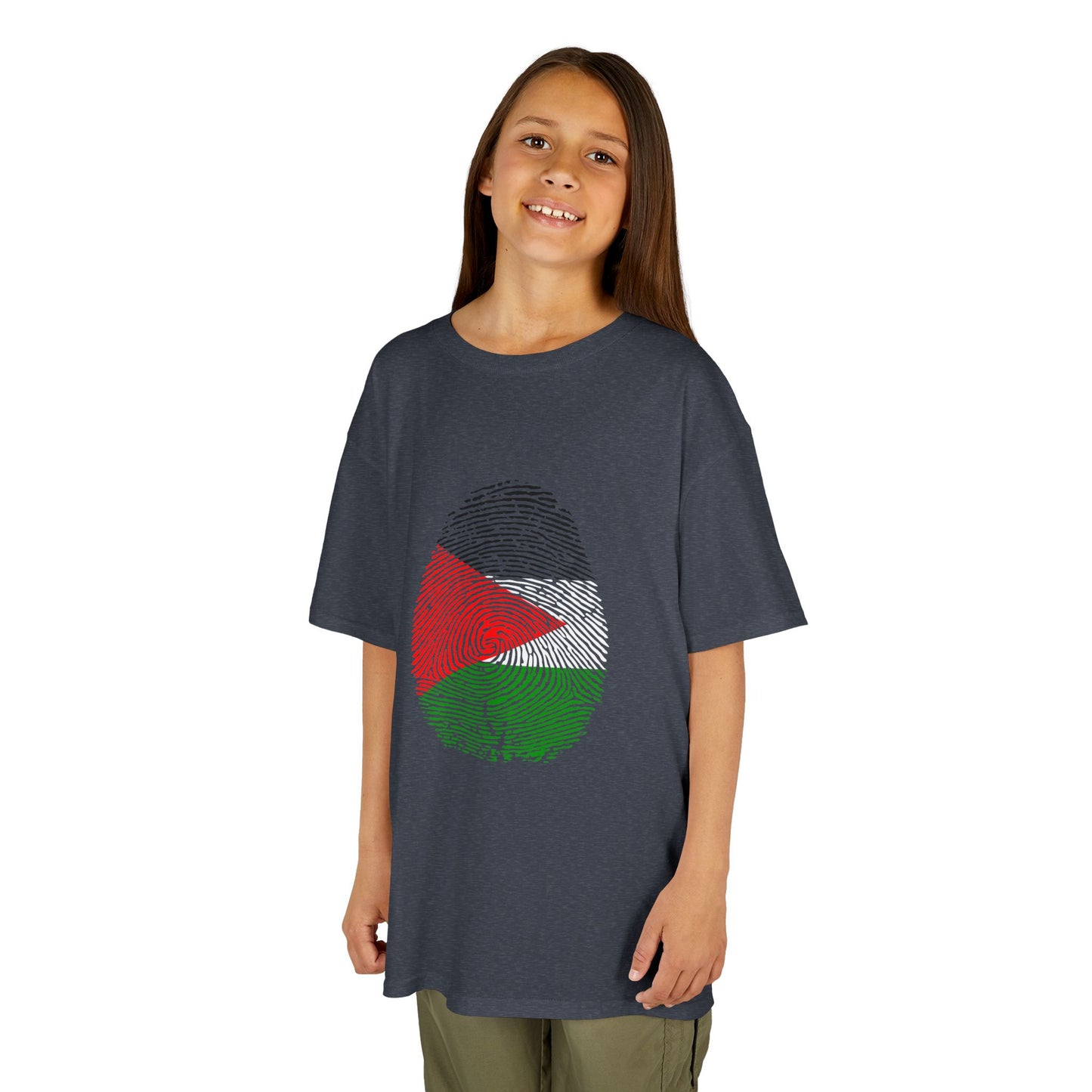 PALESTINE Fingerprint flag Soccer World Cup Fan T-Shirt (KIDS - UNISEX)
