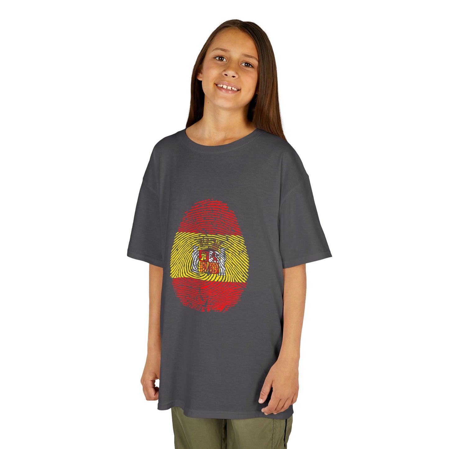 SPAIN Fingerprint flag Soccer World Cup Fan T-Shirt (KIDS - UNISEX)