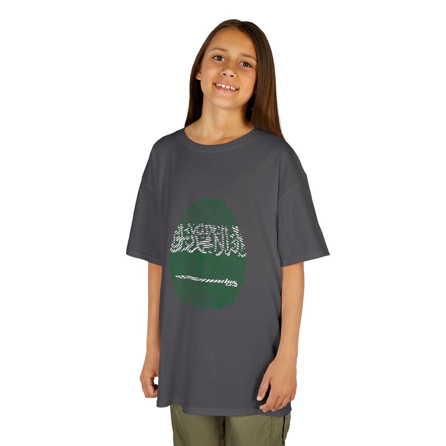 SAUDI ARABIA Fingerprint flag Soccer World Cup Fan T-Shirt (KIDS - UNISEX)