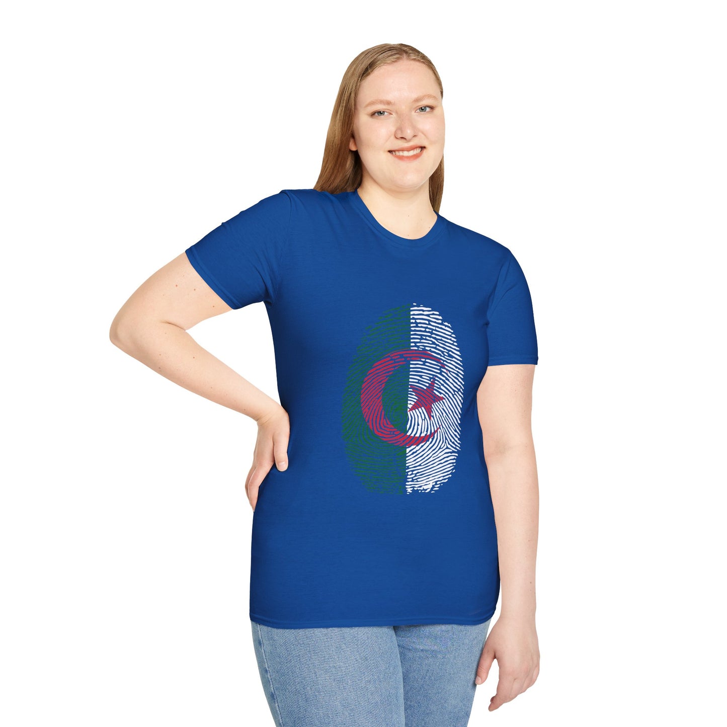 ALGERIA Fingerprint flag Soccer World Cup Fan T-Shirt (WOMEN)