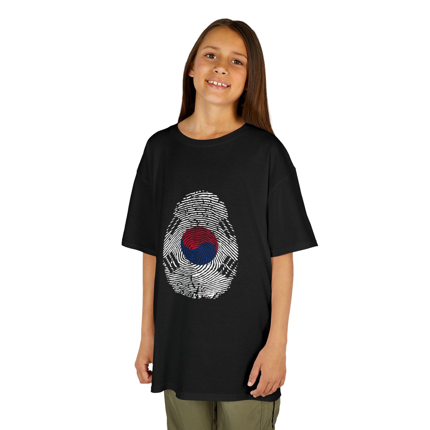 SOUTH KOREA Fingerprint flag Soccer World Cup Fan T-Shirt (KIDS - UNISEX)