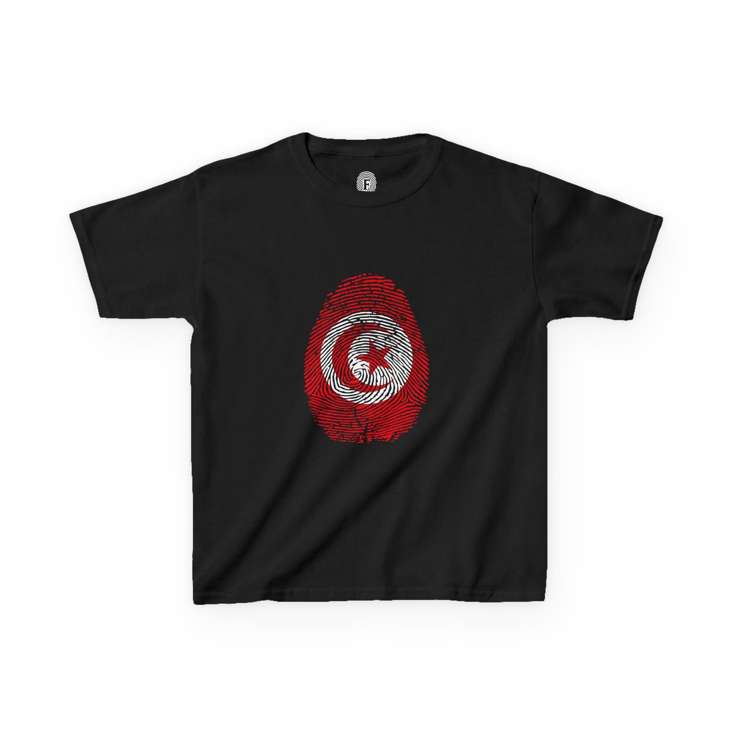 TUNISIA Fingerprint flag Soccer World Cup Fan T-Shirt (KIDS - UNISEX)
