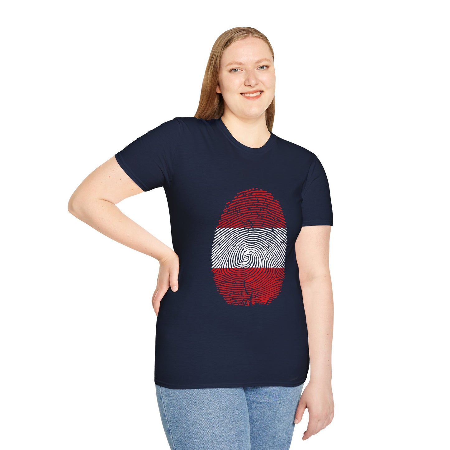 AUSTRIA Fingerprint flag Soccer World Cup Fan T-Shirt (WOMEN)