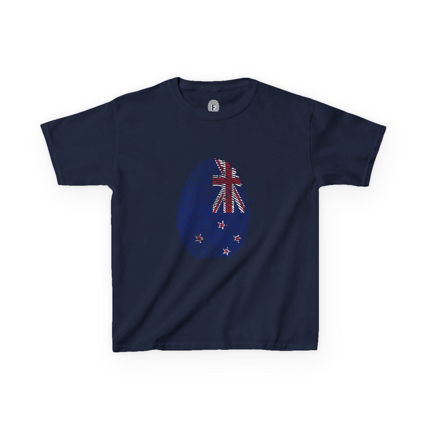 NEW ZEALAND Fingerprint flag Soccer World Cup Fan T-Shirt (KIDS - UNISEX)