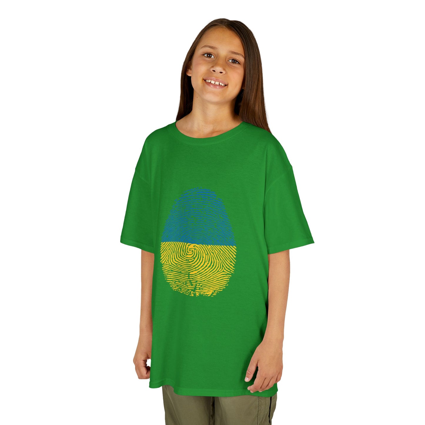 UKRAINE Fingerprint flag Soccer World Cup Fan T-Shirt (KIDS - UNISEX)
