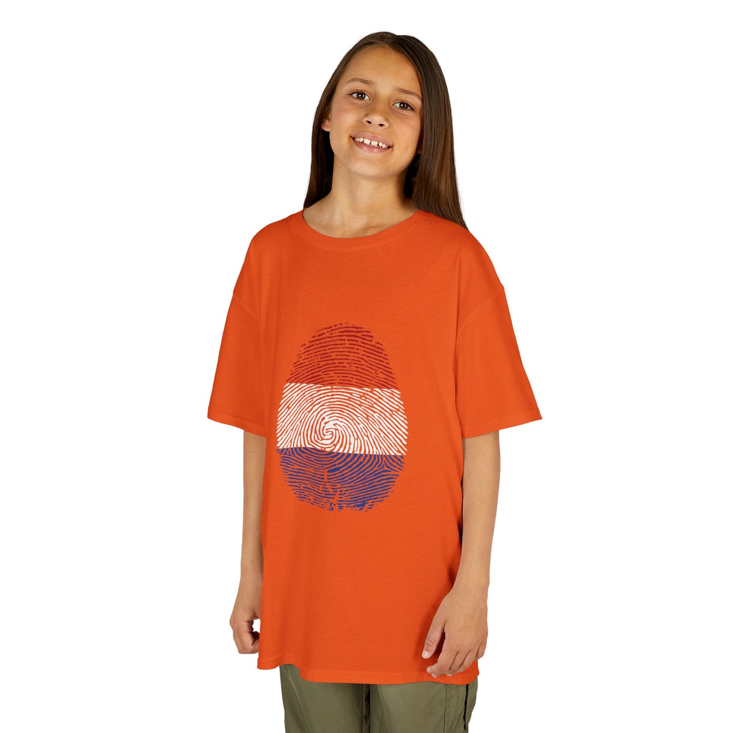 NETHERLAND Fingerprint flag Soccer World Cup Fan T-Shirt (KIDS - UNISEX)