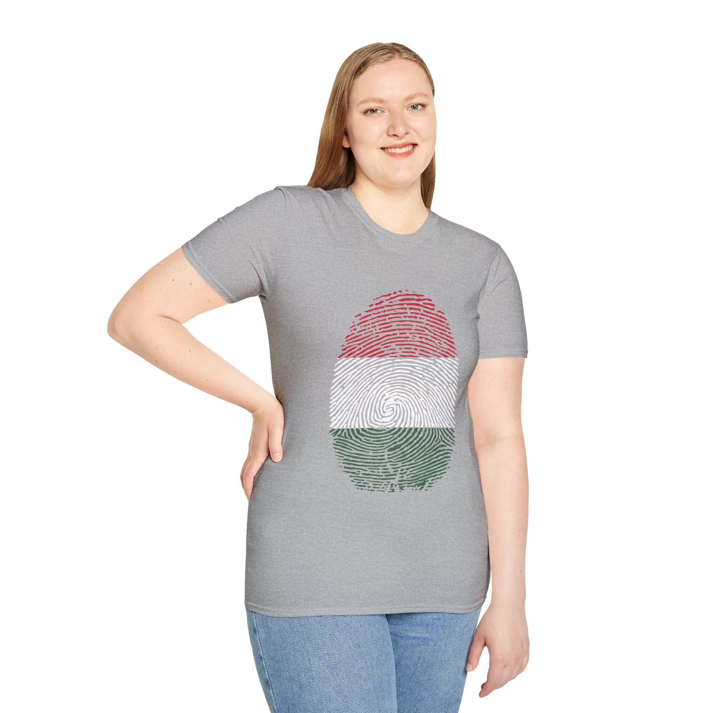 HUNGARY Fingerprint flag Soccer World Cup Fan T-Shirt (WOMEN)