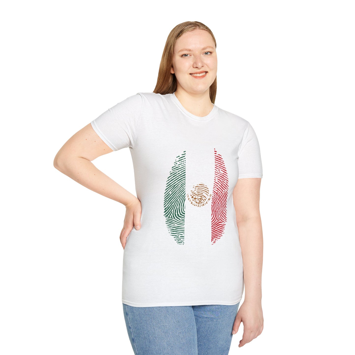 MEXICO Fingerprint flag Soccer World Cup Fan T-Shirt (WOMEN)