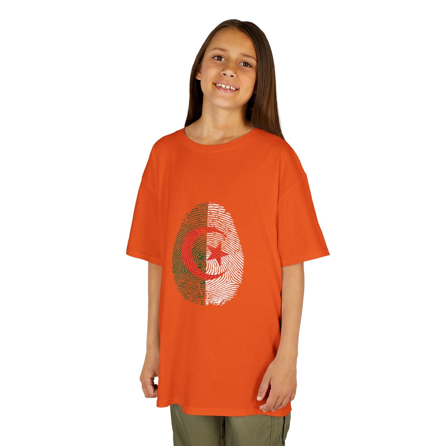 ALGERIA Fingerprint flag Soccer World Cup Fan T-Shirt (KIDS - UNISEX)