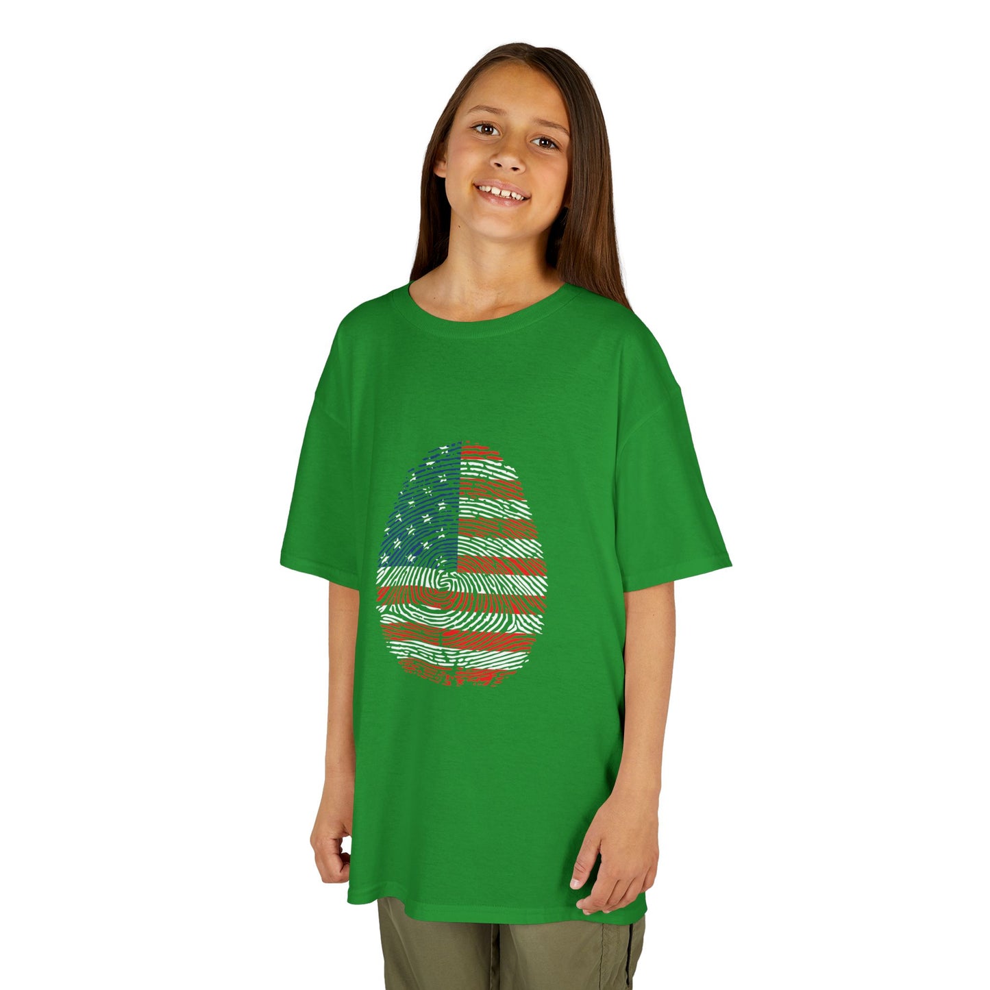 USA Fingerprint flag Soccer World Cup Fan T-Shirt (KIDS - UNISEX)
