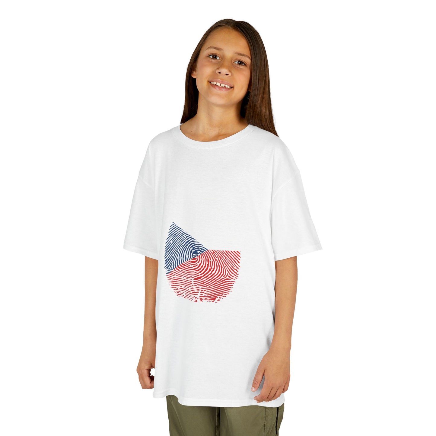CZECHIA Fingerprint flag Soccer World Cup Fan T-Shirt (KIDS - UNISEX)