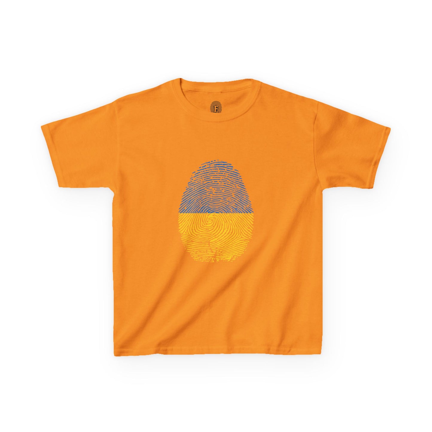 UKRAINE Fingerprint flag Soccer World Cup Fan T-Shirt (KIDS - UNISEX)