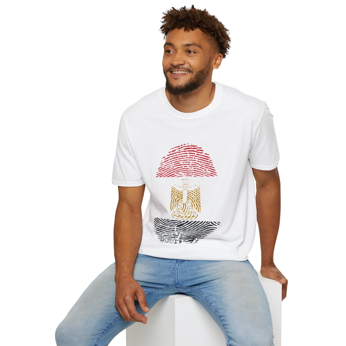 EGYPT Fingerprint flag Soccer World Cup Fan T-Shirt (MEN)