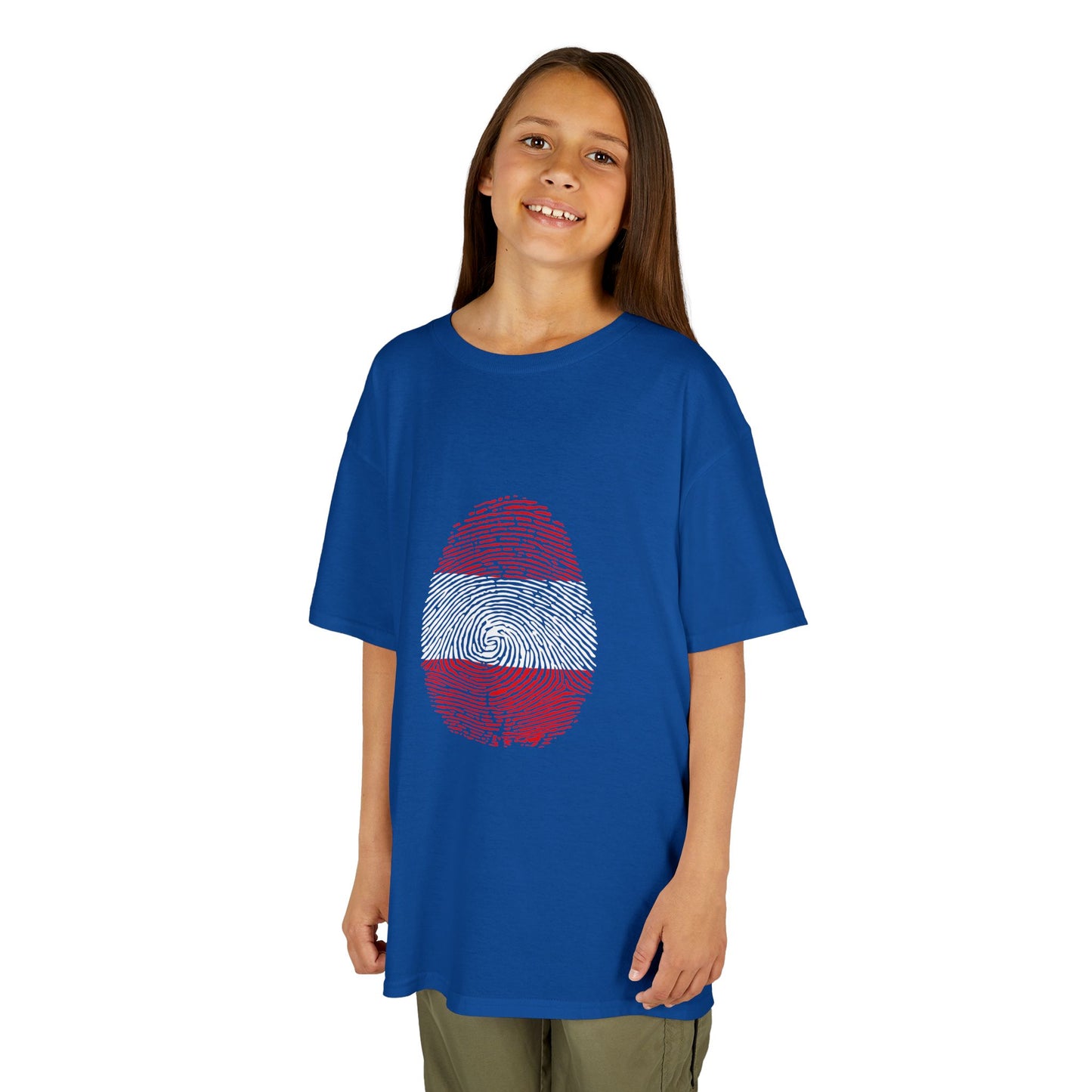 AUSTRIA Fingerprint flag Soccer World Cup Fan T-Shirt (KIDS - UNISEX)