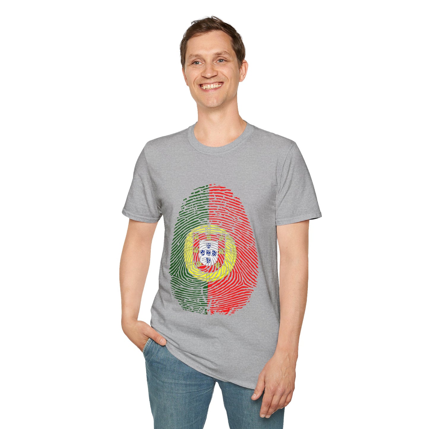 PORTUGAL Fingerprint flag Soccer World Cup Fan T-Shirt (MEN)