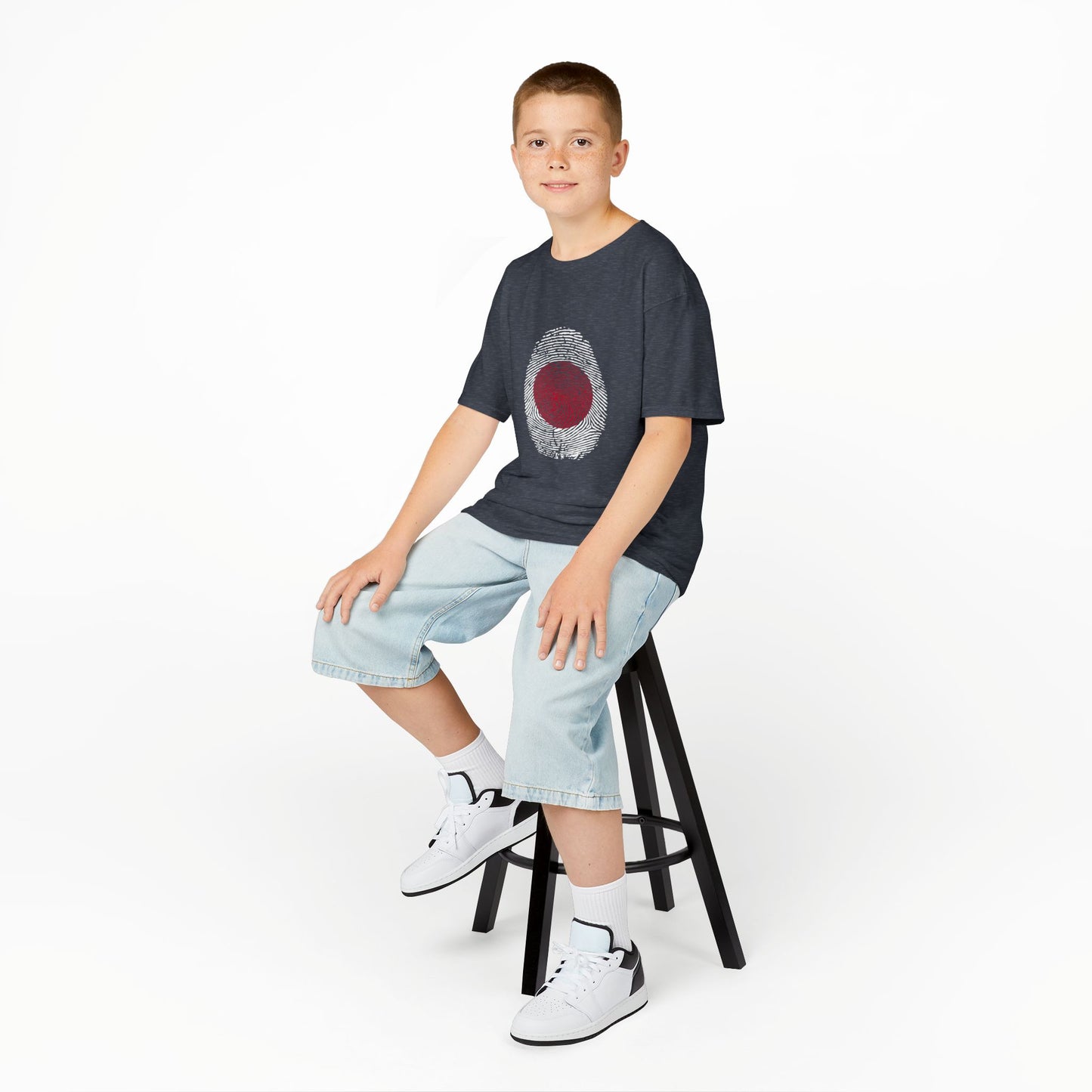 JAPAN Fingerprint flag Soccer World Cup Fan T-Shirt (KIDS - UNISEX)