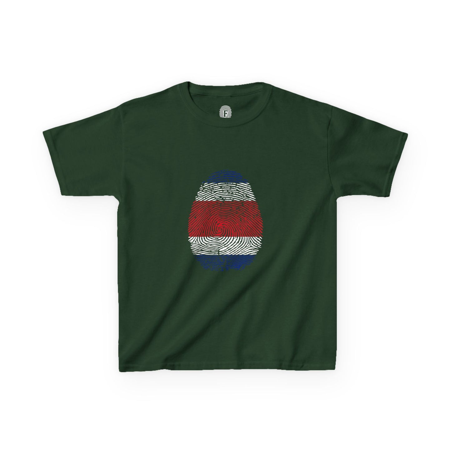 COSTA RICA Fingerprint flag Soccer World Cup Fan T-Shirt (KIDS - UNISEX)