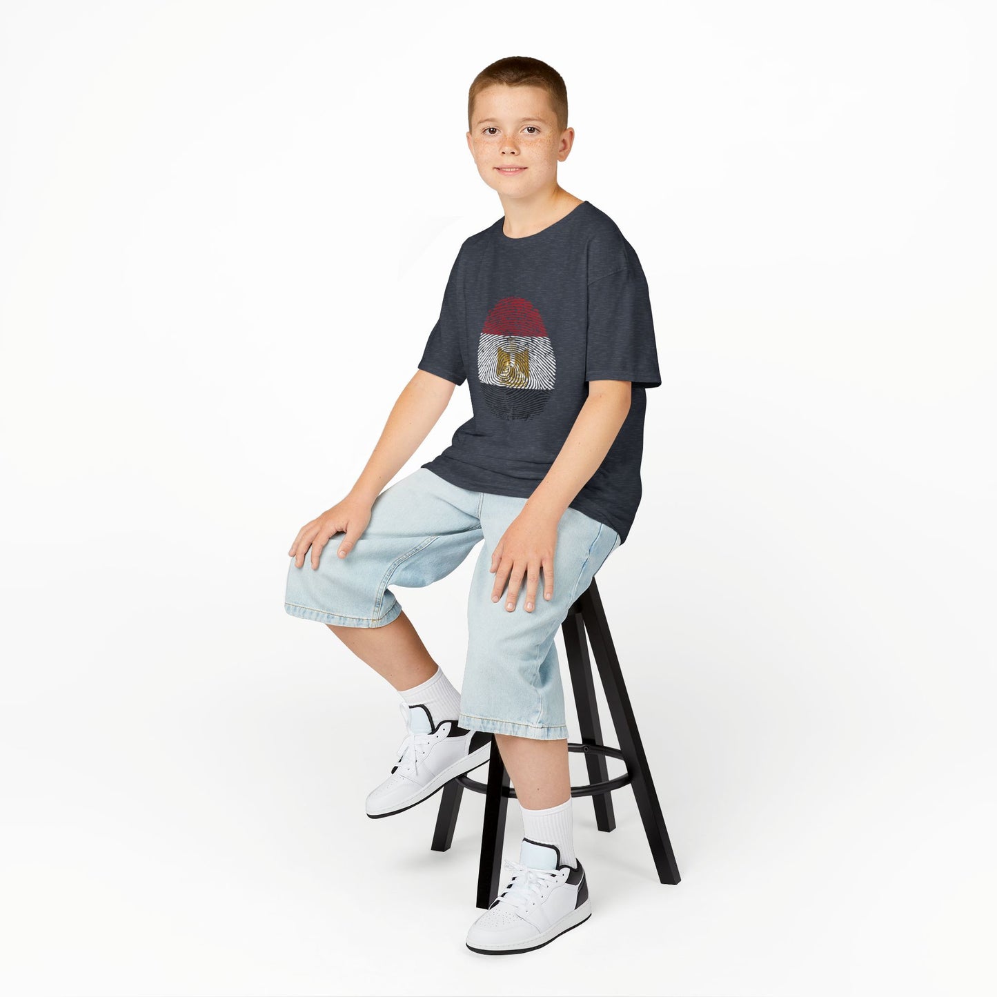 EGYPT Fingerprint flag Soccer World Cup Fan T-Shirt (KIDS - UNISEX)