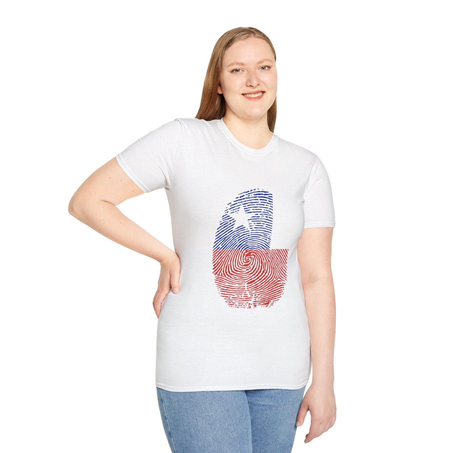 CHILE Fingerprint flag Soccer World Cup Fan T-Shirt (WOMEN)