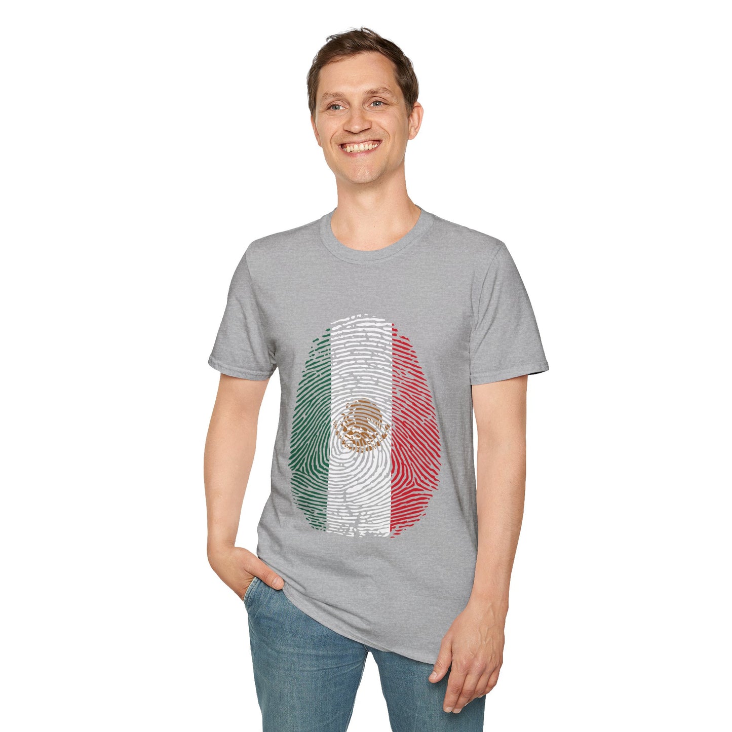 MEXICO Fingerprint flag Soccer World Cup Fan T-Shirt (MEN)