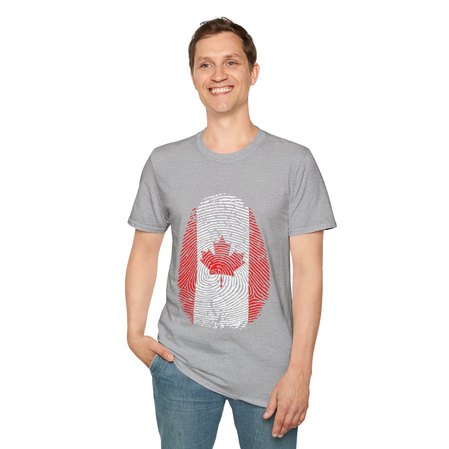 CANADA Fingerprint flag Soccer World Cup Fan T-Shirt (MEN)