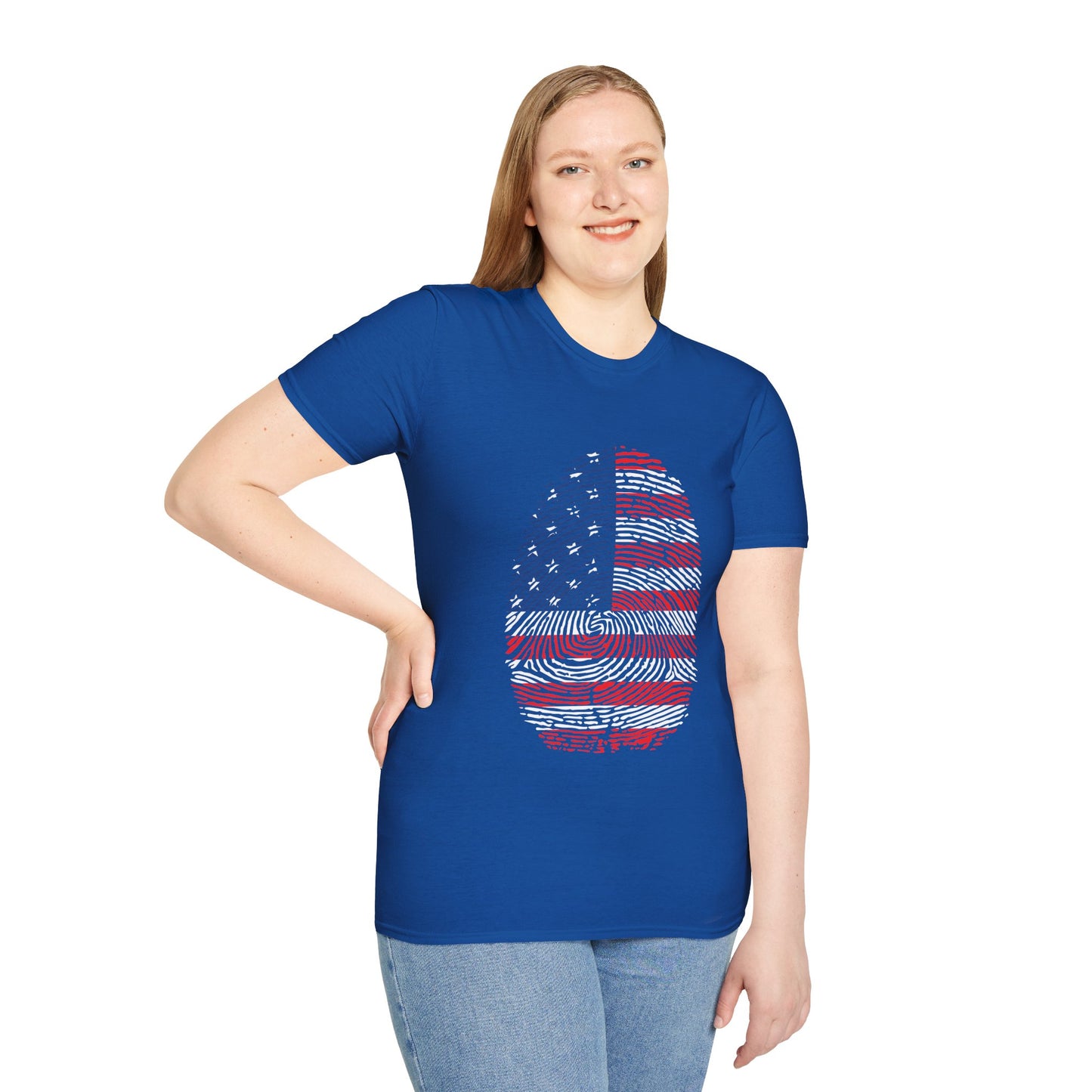 USA Fingerprint flag Soccer World Cup Fan T-Shirt (WOMEN)