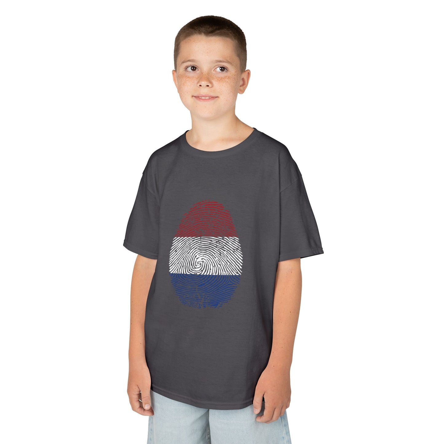 NETHERLAND Fingerprint flag Soccer World Cup Fan T-Shirt (KIDS - UNISEX)