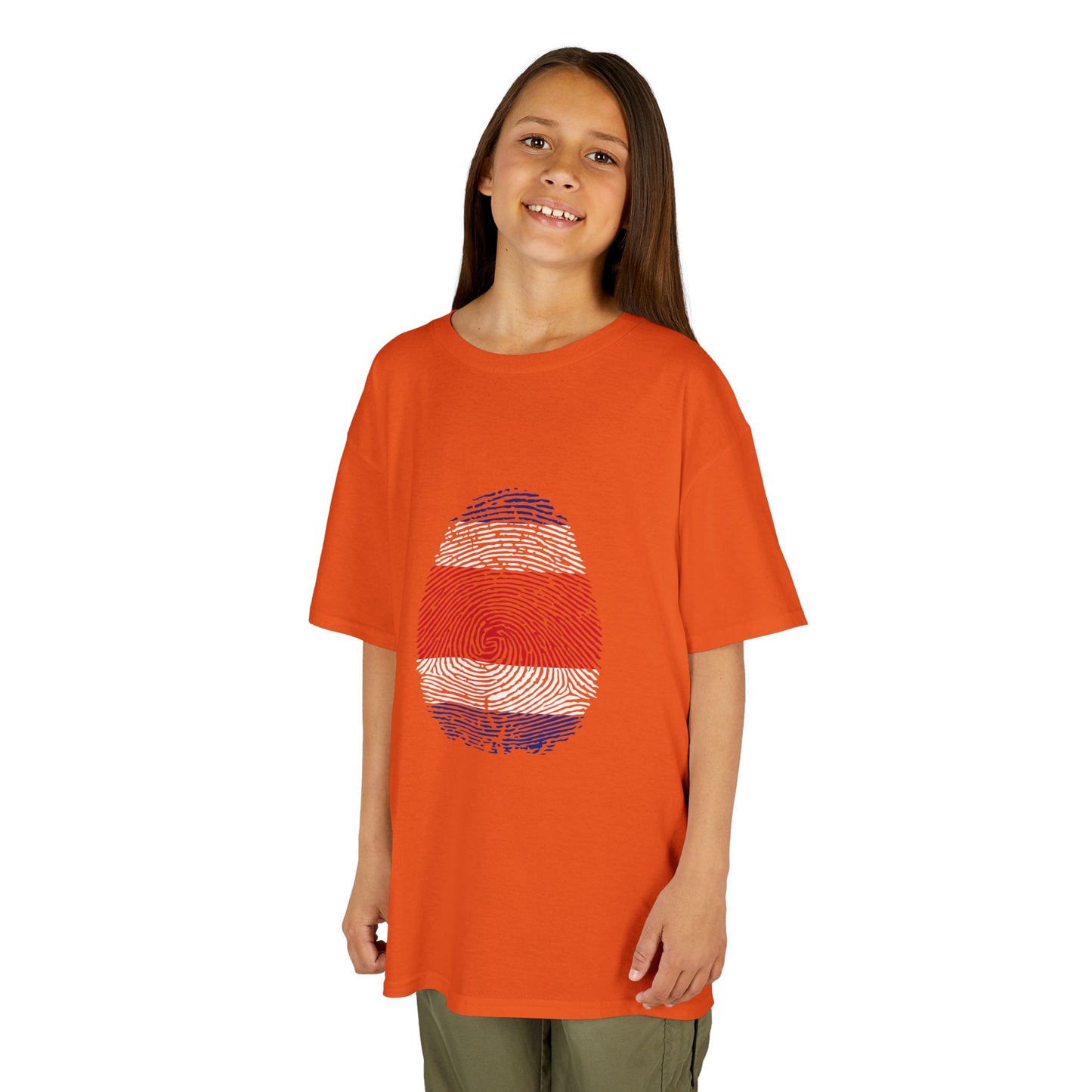 COSTA RICA Fingerprint flag Soccer World Cup Fan T-Shirt (KIDS - UNISEX)