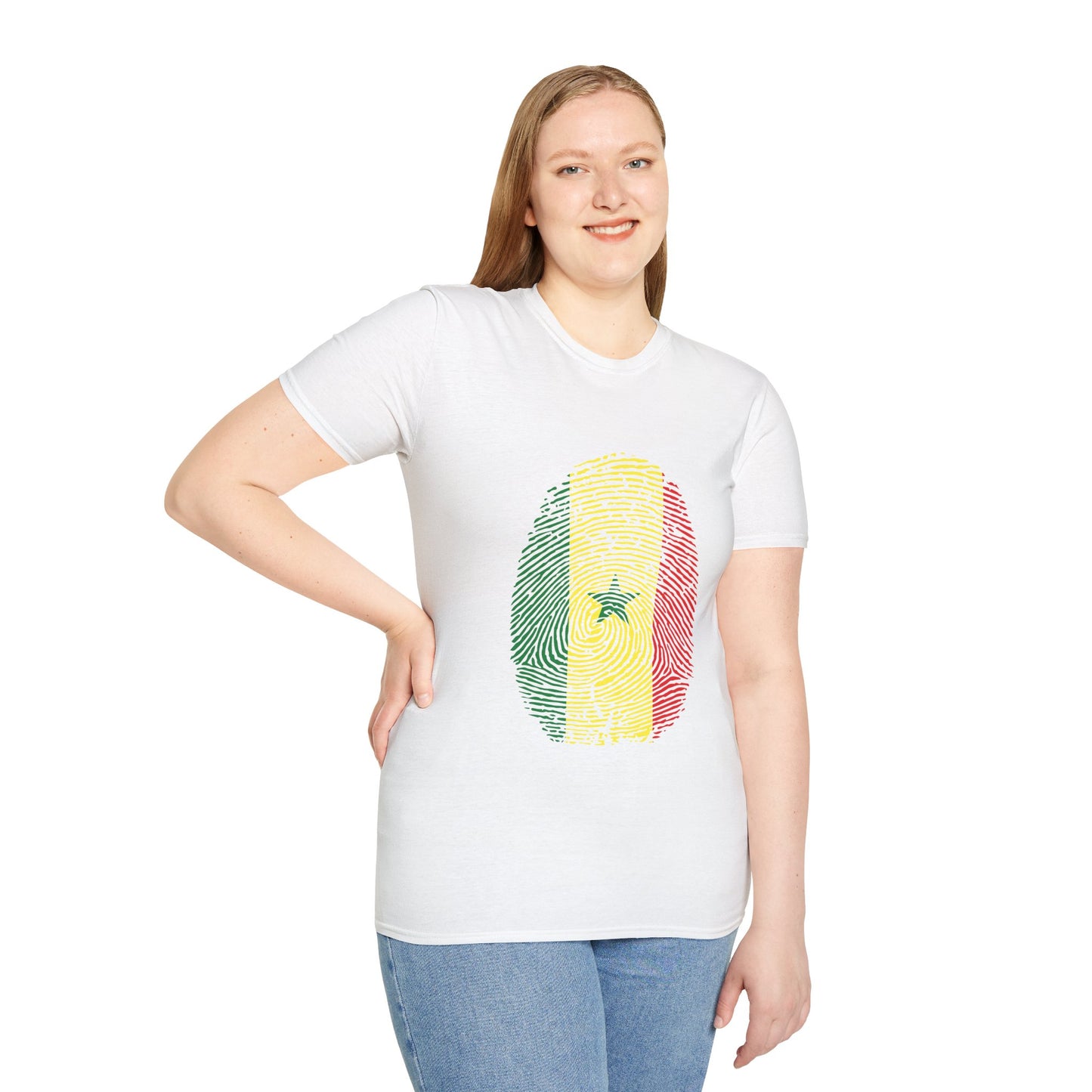 SENEGAL Fingerprint flag Soccer World Cup Fan T-Shirt (WOMEN)