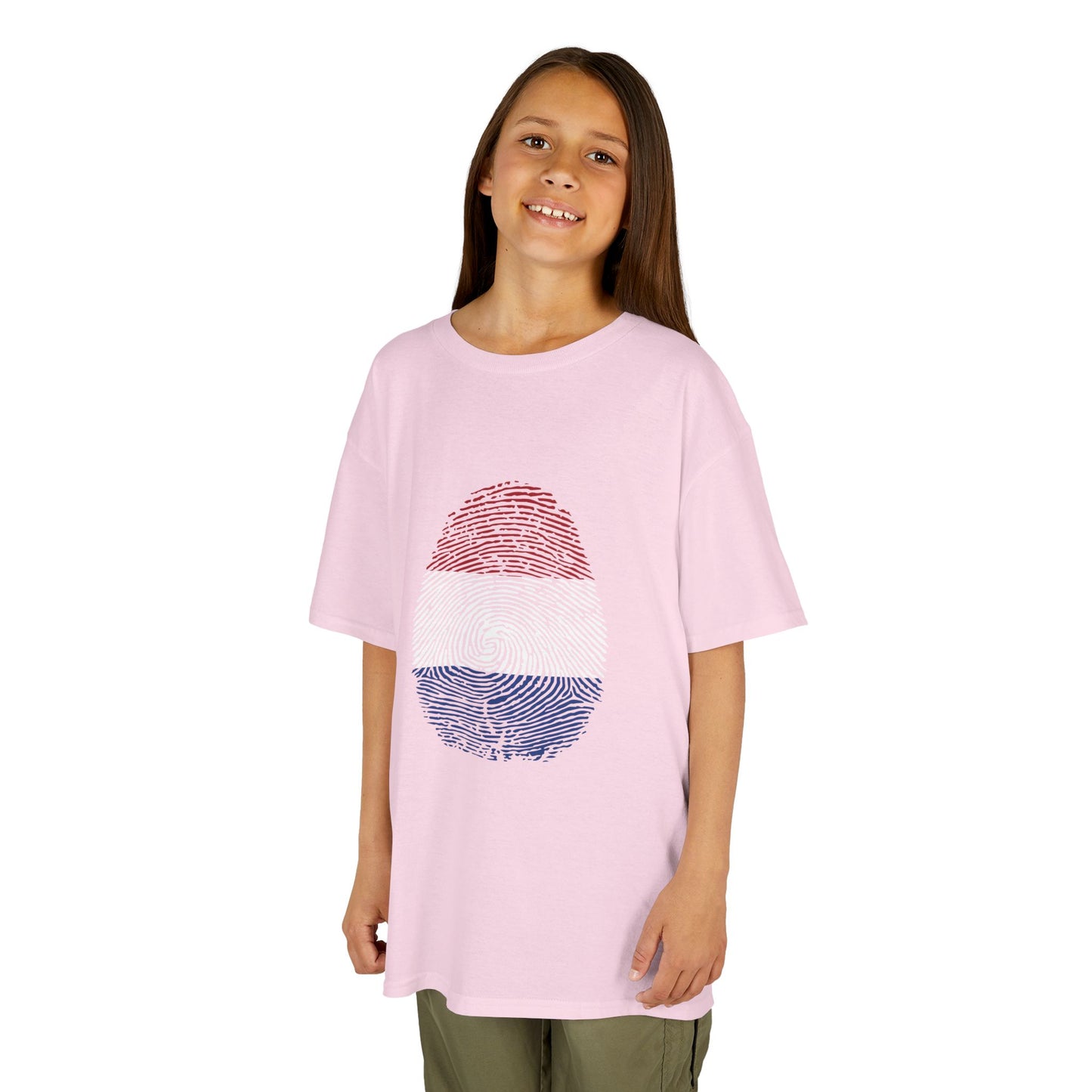 NETHERLAND Fingerprint flag Soccer World Cup Fan T-Shirt (KIDS - UNISEX)