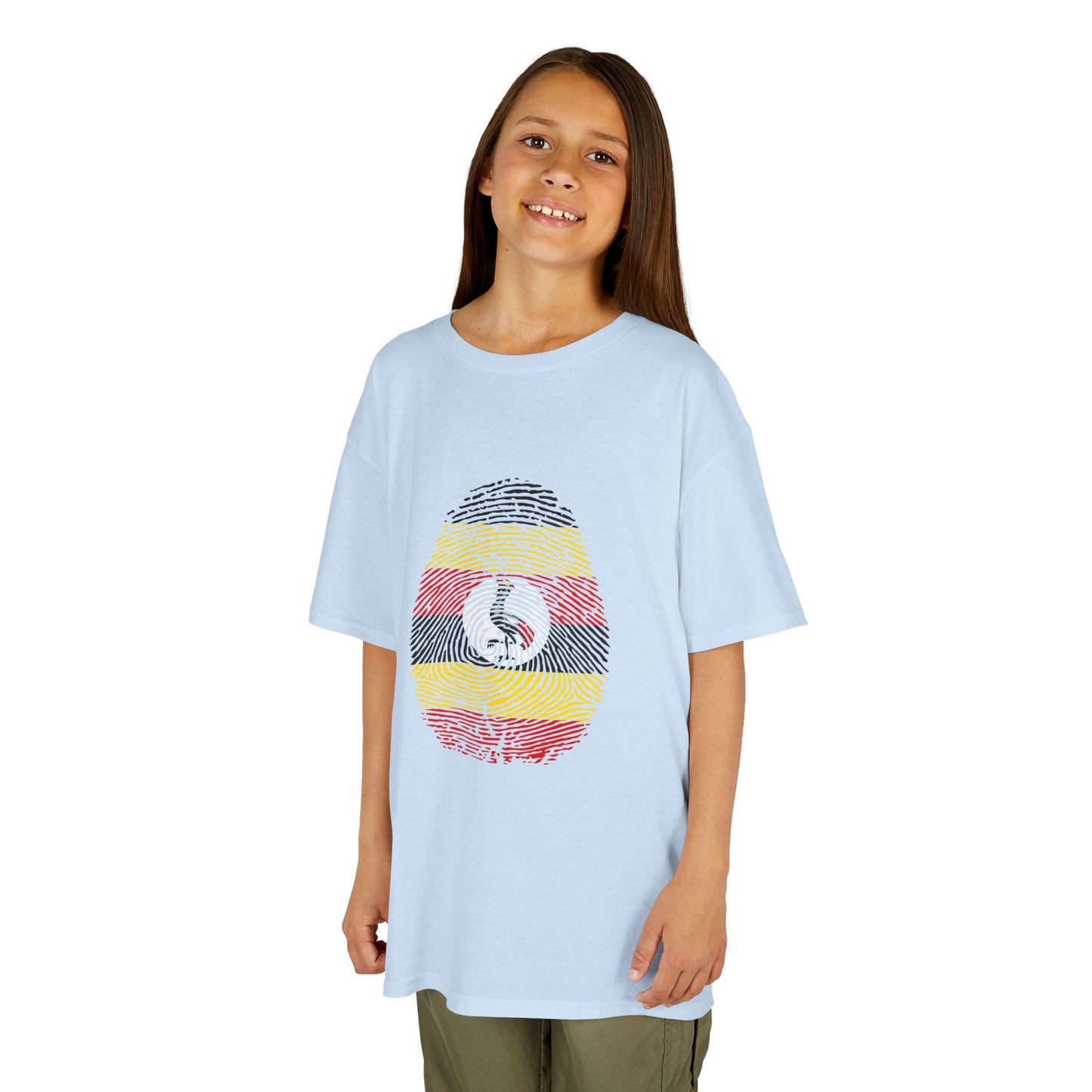 UGANDA Fingerprint flag Soccer World Cup Fan T-Shirt (KIDS - UNISEX)