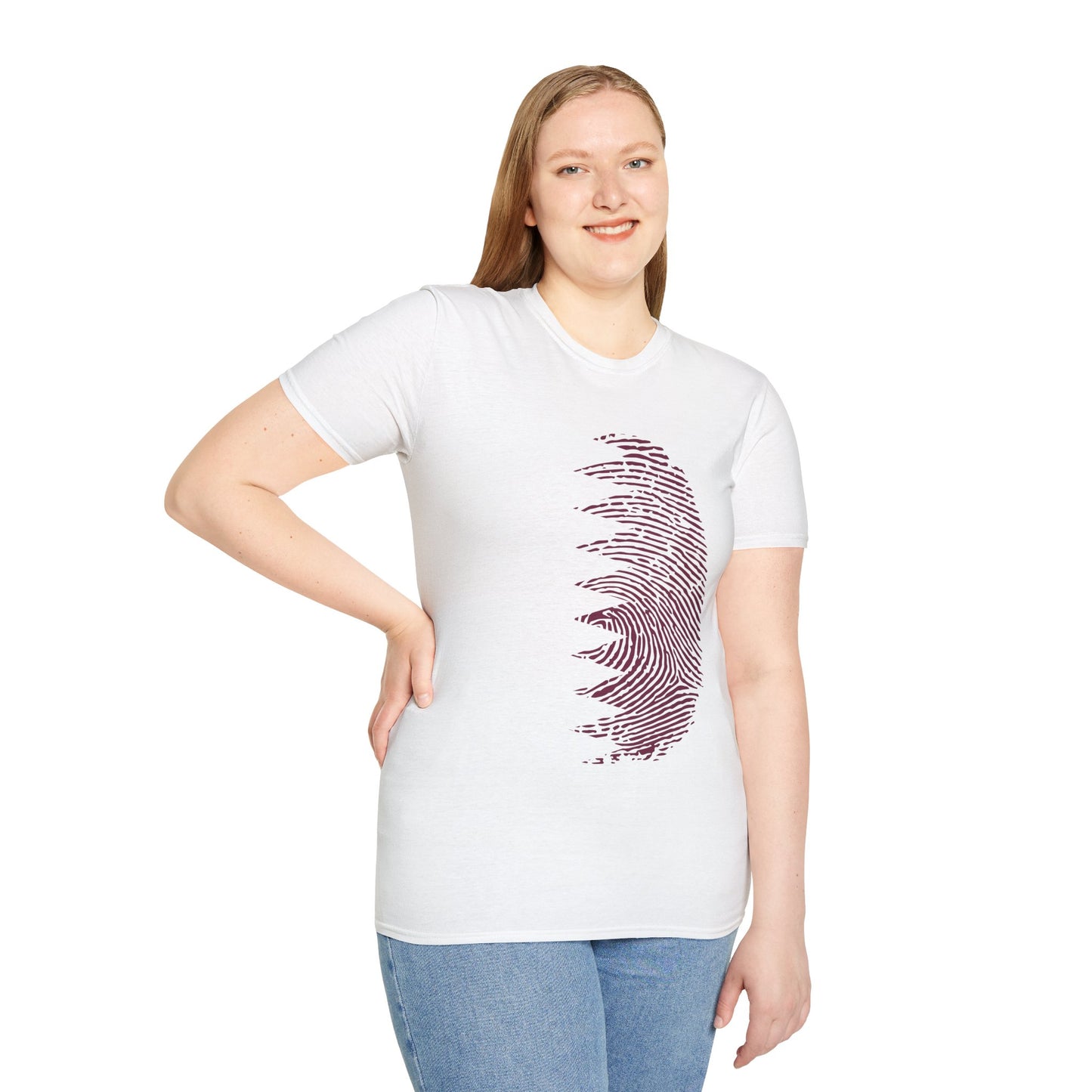 QATAR Fingerprint flag Soccer World Cup Fan T-Shirt (WOMEN)