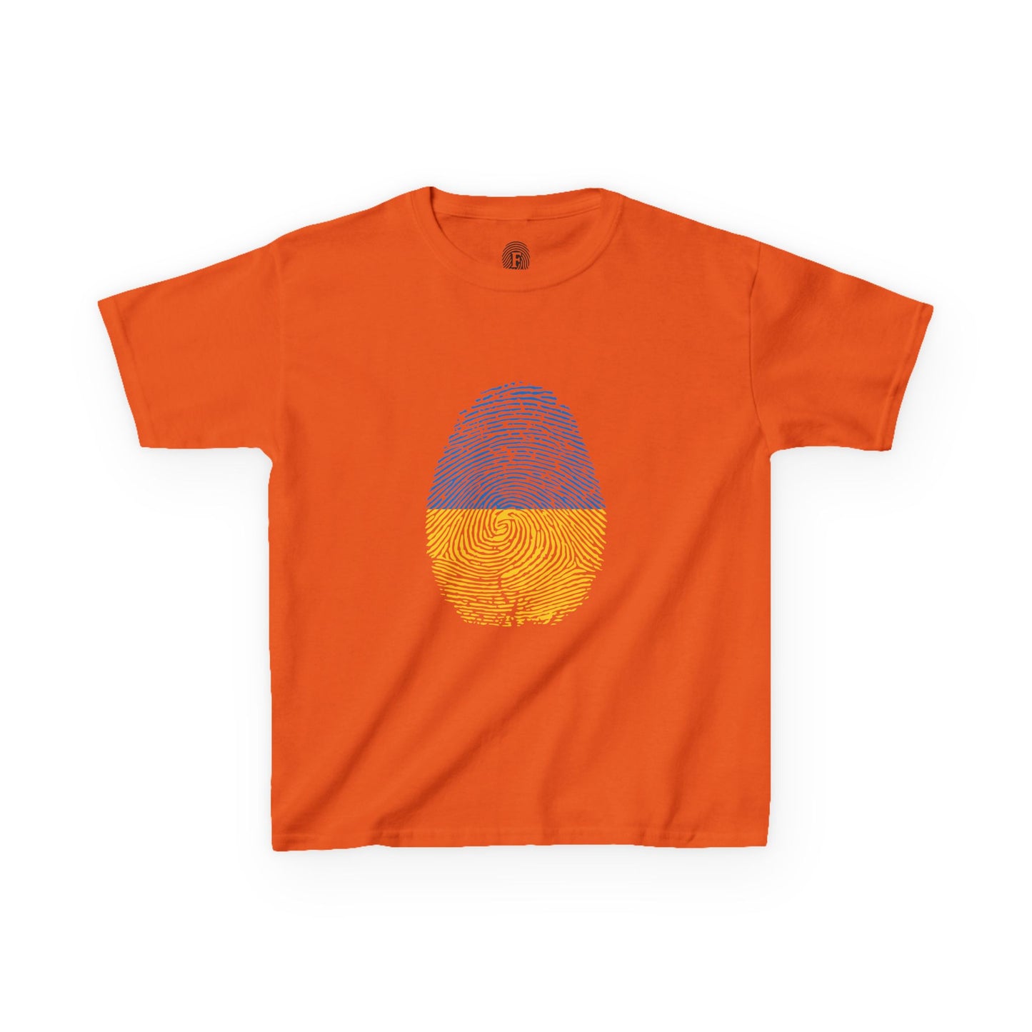 UKRAINE Fingerprint flag Soccer World Cup Fan T-Shirt (KIDS - UNISEX)
