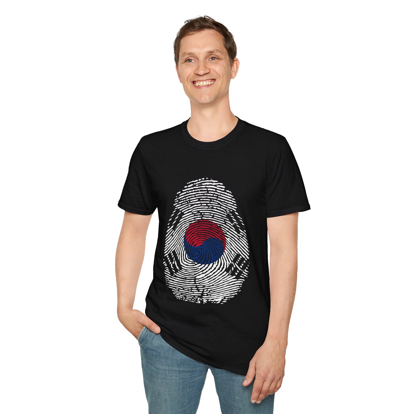 SOUTH KOREA Fingerprint flag Soccer World Cup Fan T-Shirt (MEN)