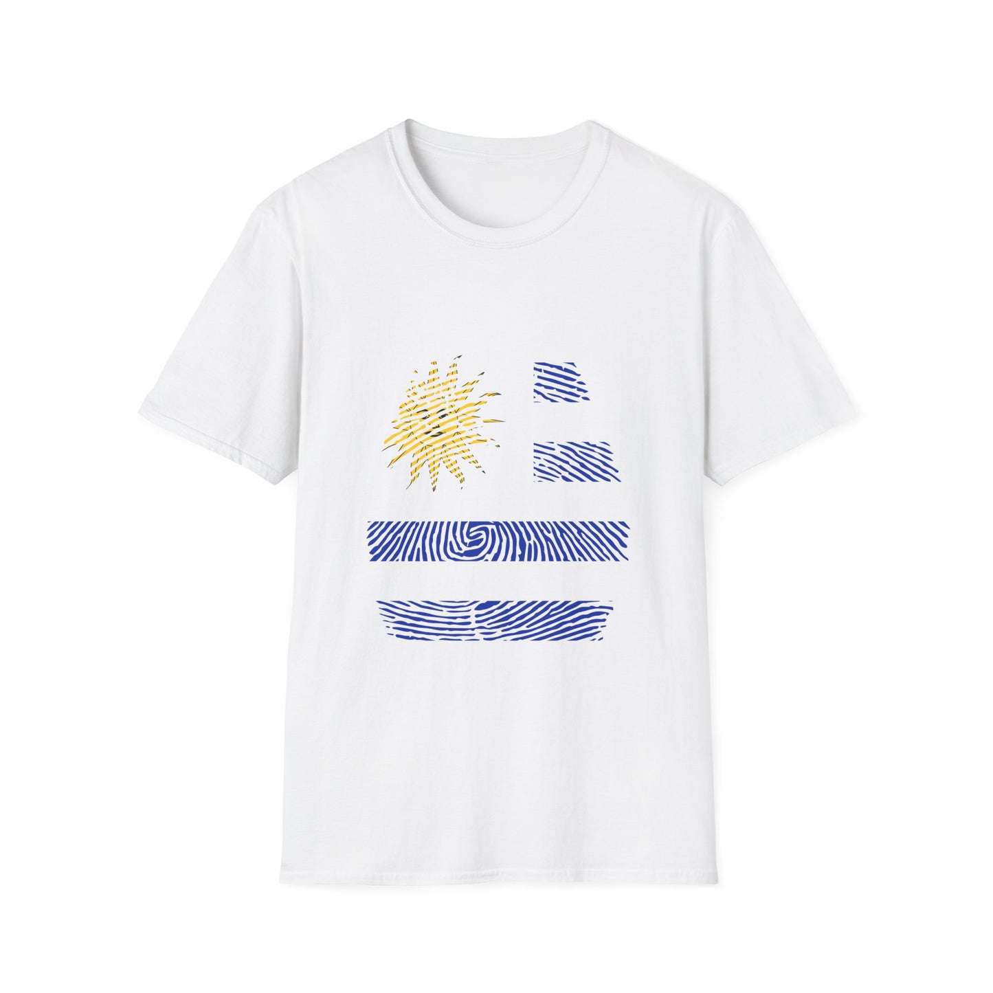 URUGUAY Fingerprint flag Soccer World Cup Fan T-Shirt (WOMEN)