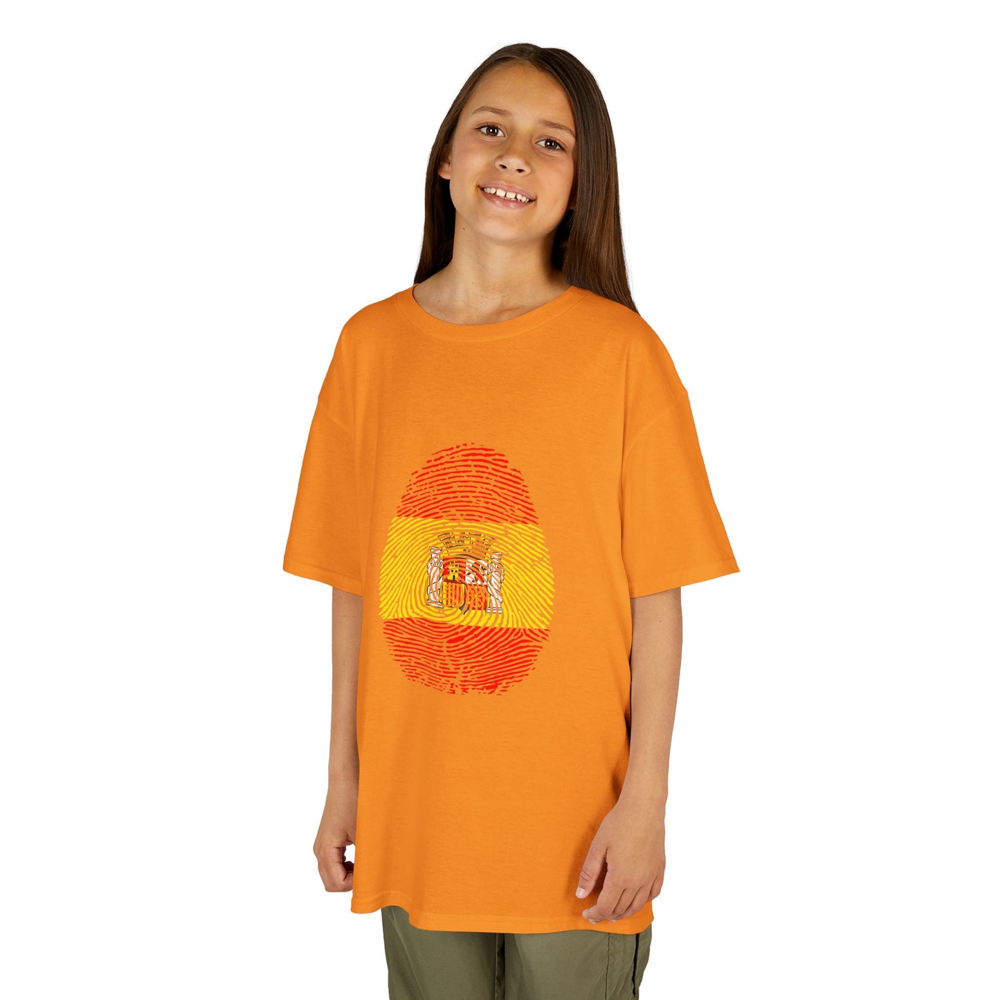 SPAIN Fingerprint flag Soccer World Cup Fan T-Shirt (KIDS - UNISEX)