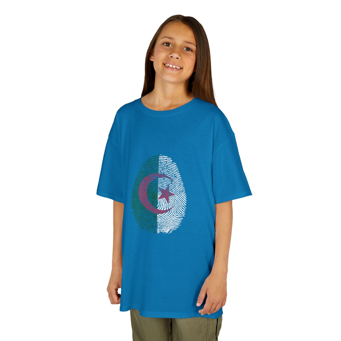 ALGERIA Fingerprint flag Soccer World Cup Fan T-Shirt (KIDS - UNISEX)