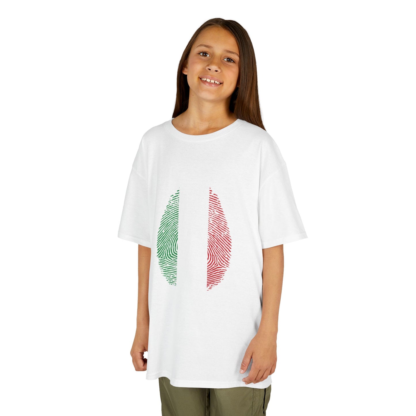 ITALY Fingerprint flag Soccer World Cup Fan T-Shirt (KIDS - UNISEX)