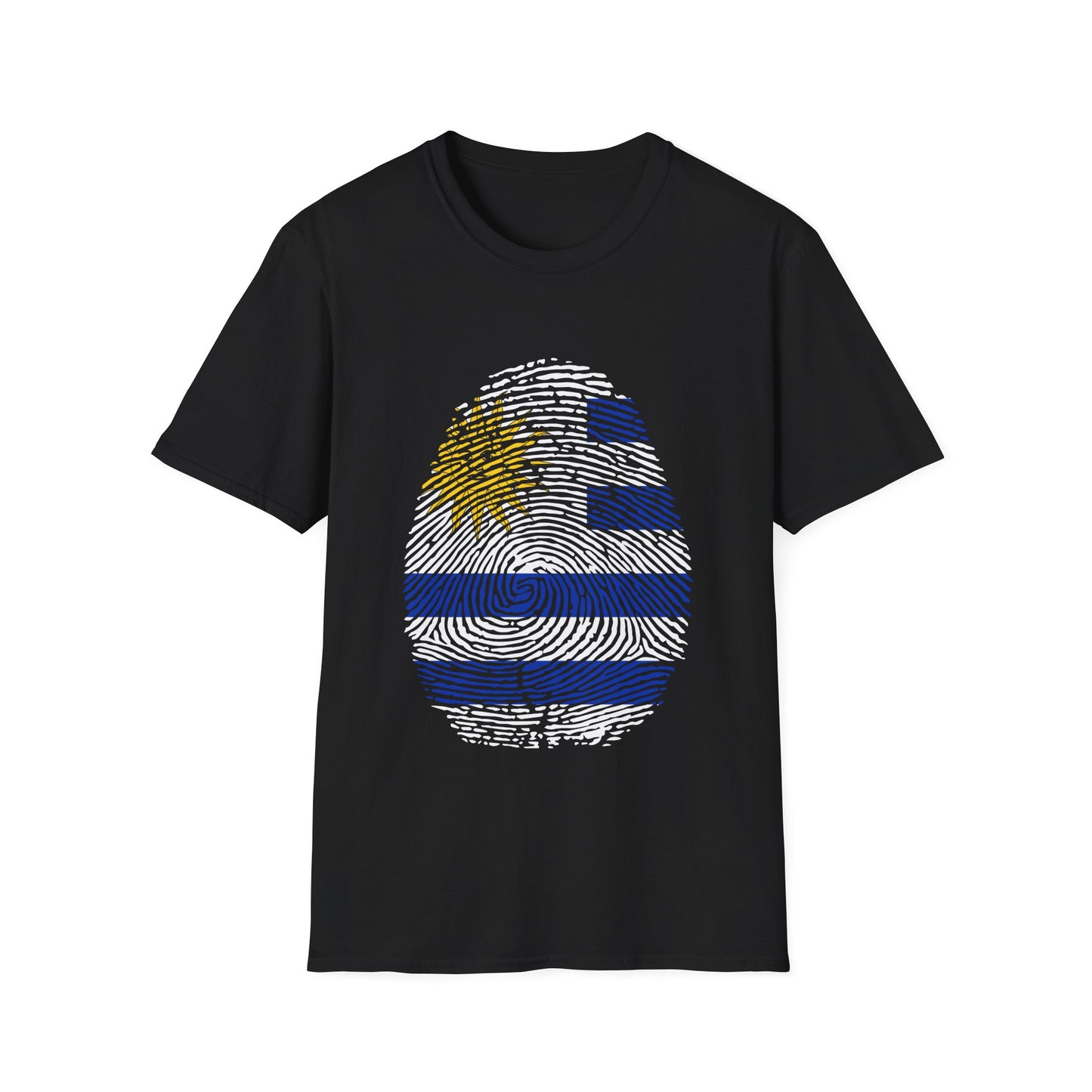 URUGUAY Fingerprint flag Soccer World Cup Fan T-Shirt (WOMEN)