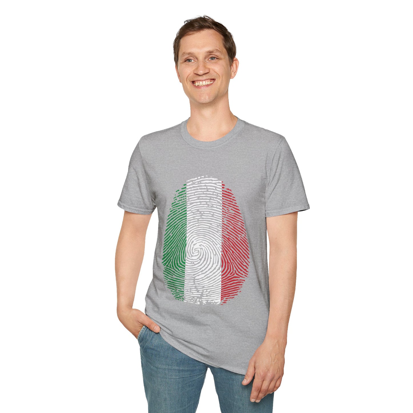 ITALY Fingerprint flag Soccer World Cup Fan T-Shirt (MEN)