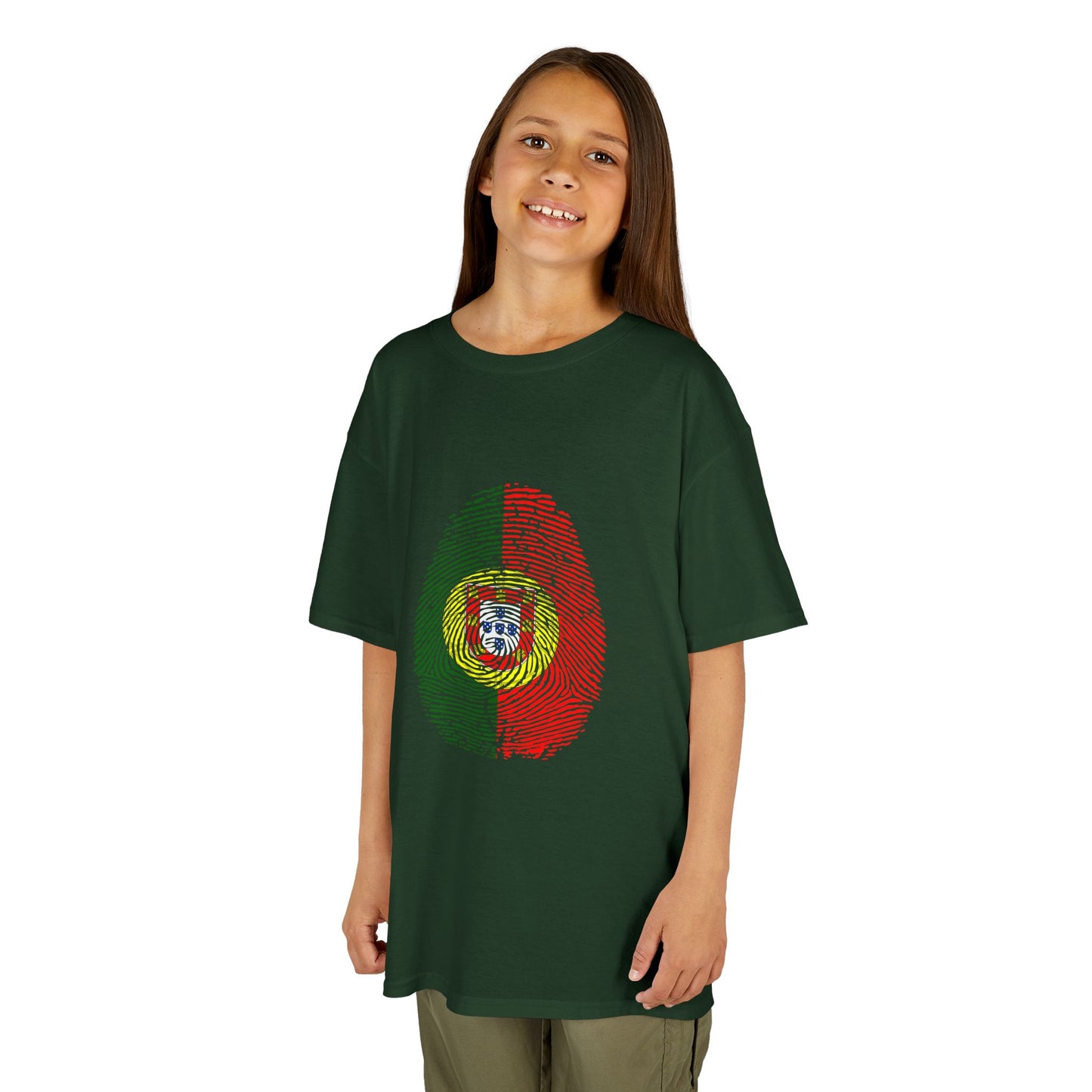 PORTUGAL Fingerprint flag Soccer World Cup Fan T-Shirt (KIDS - UNISEX)