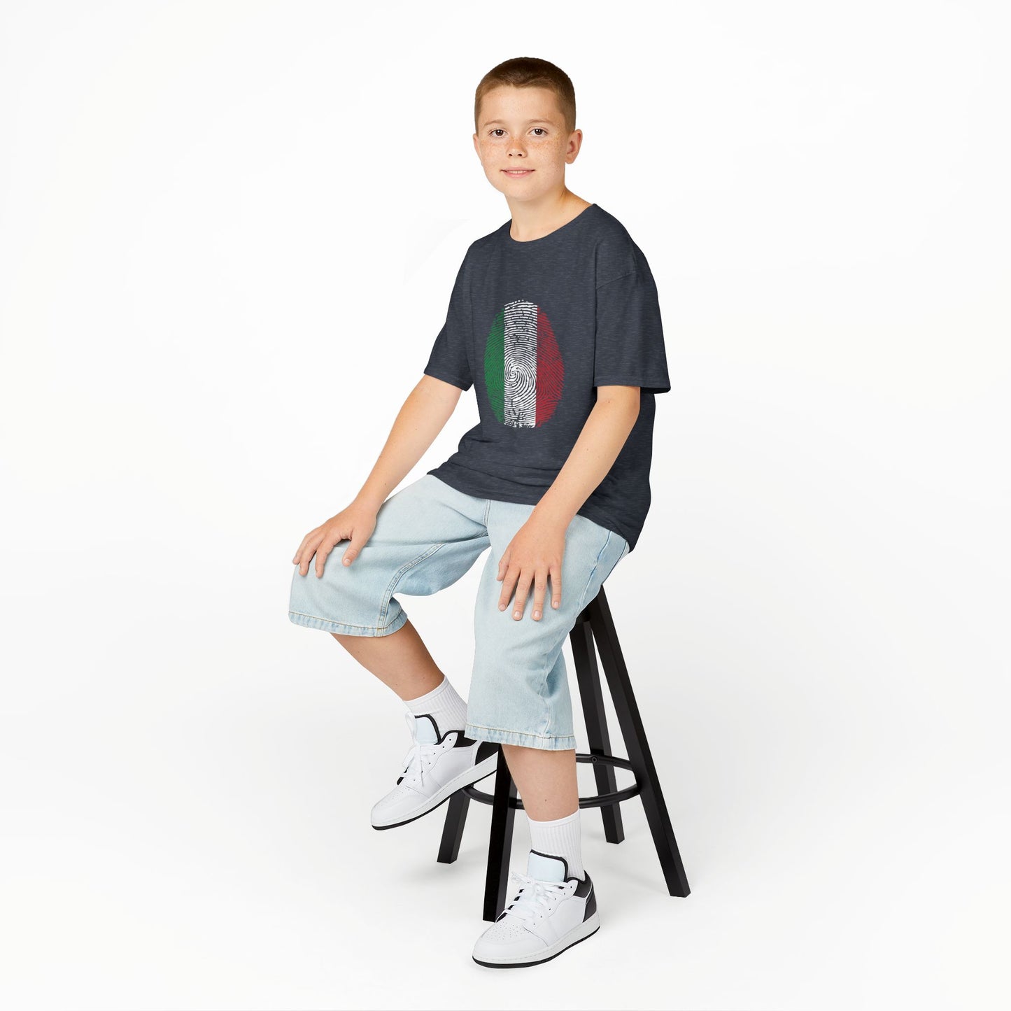 ITALY Fingerprint flag Soccer World Cup Fan T-Shirt (KIDS - UNISEX)