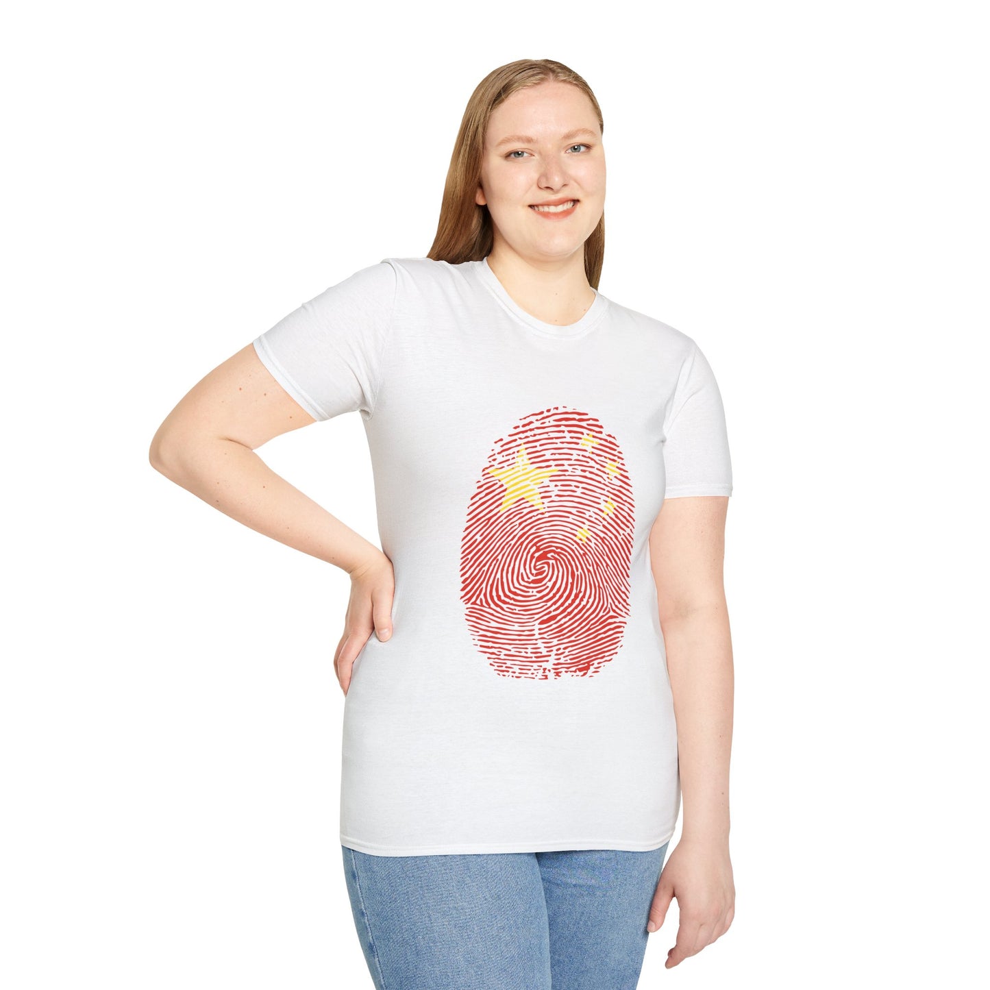 CHINA Fingerprint flag Soccer World Cup Fan T-Shirt (WOMEN)