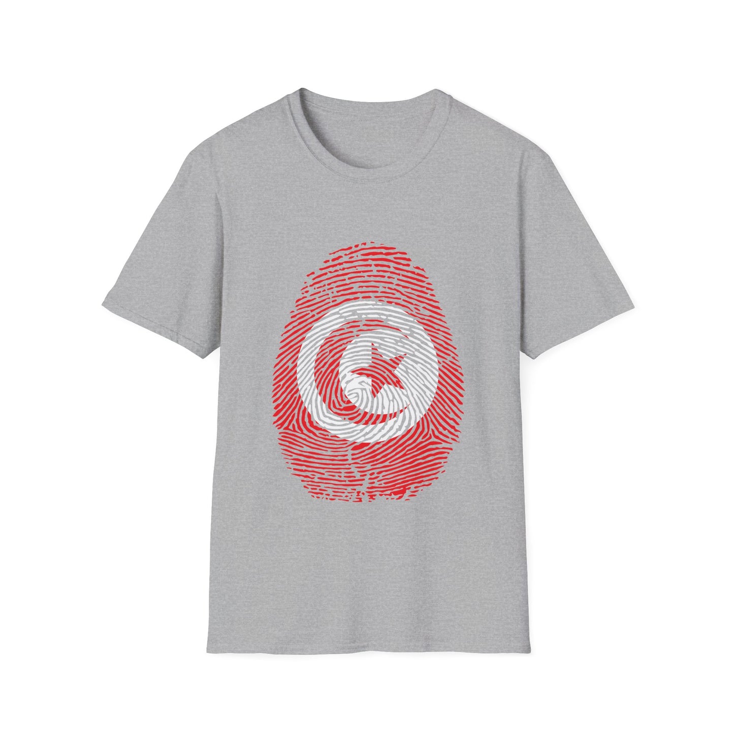 TUNISIA Fingerprint flag Soccer World Cup Fan T-Shirt (WOMEN)