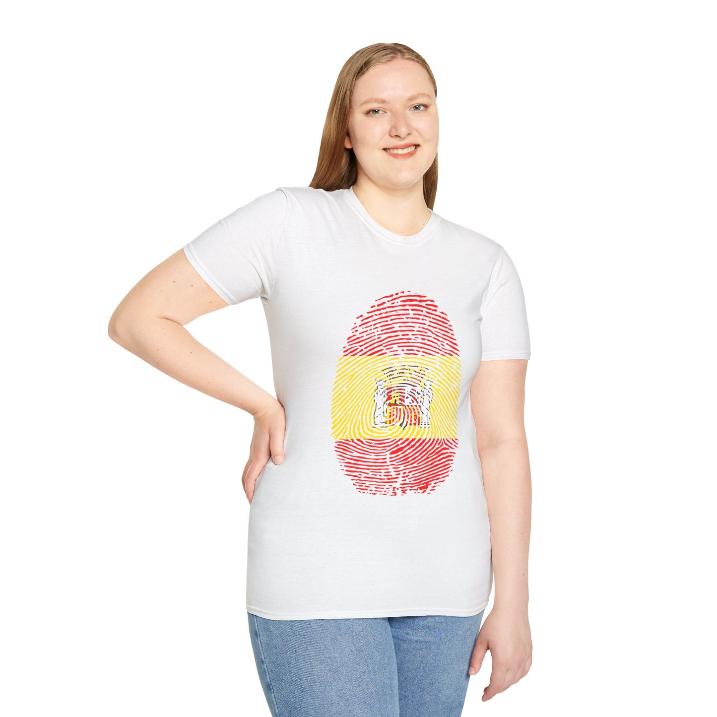 SPAIN Fingerprint flag Soccer World Cup Fan T-Shirt (WOMEN)