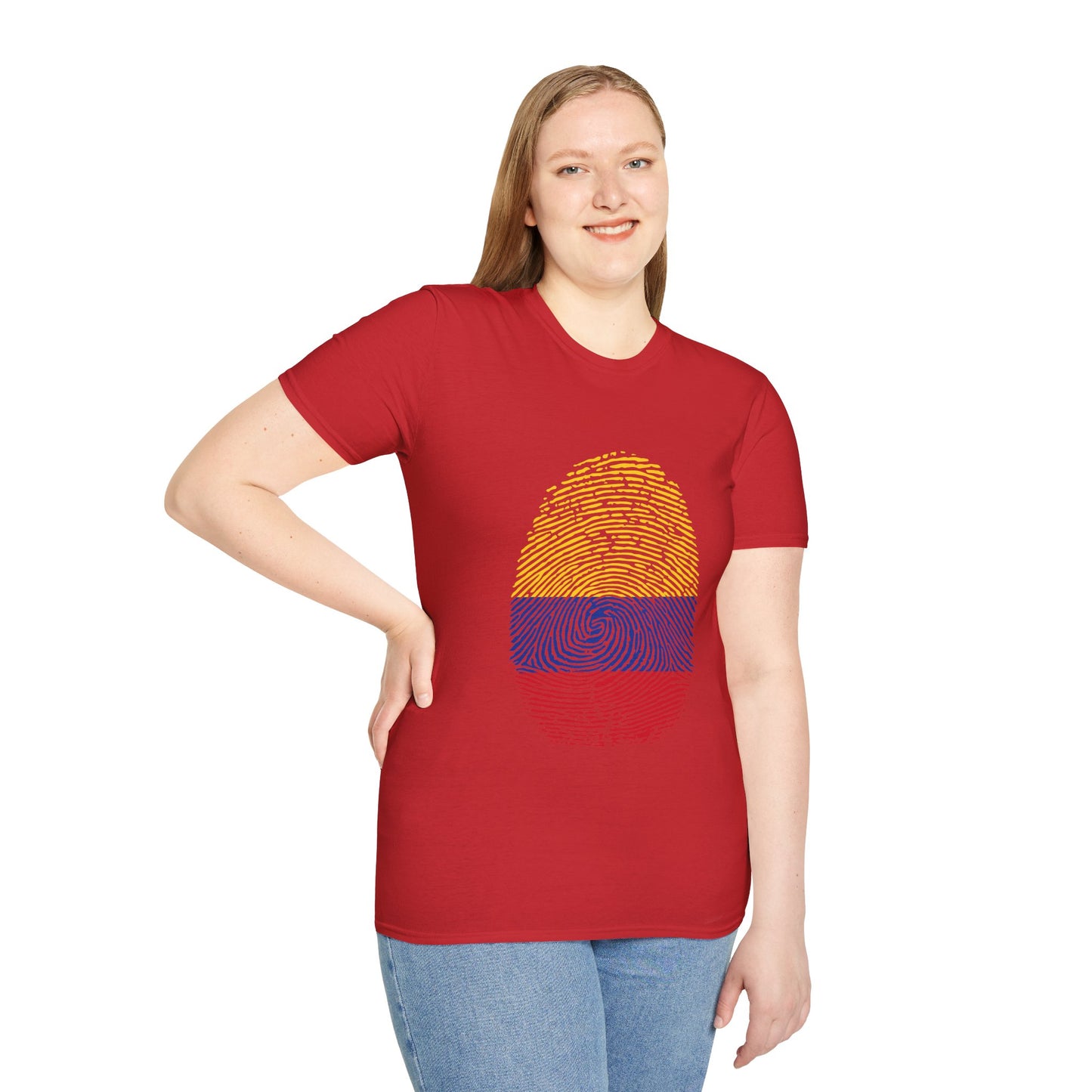 COLOMBIA Fingerprint flag Soccer World Cup Fan T-Shirt (WOMEN)