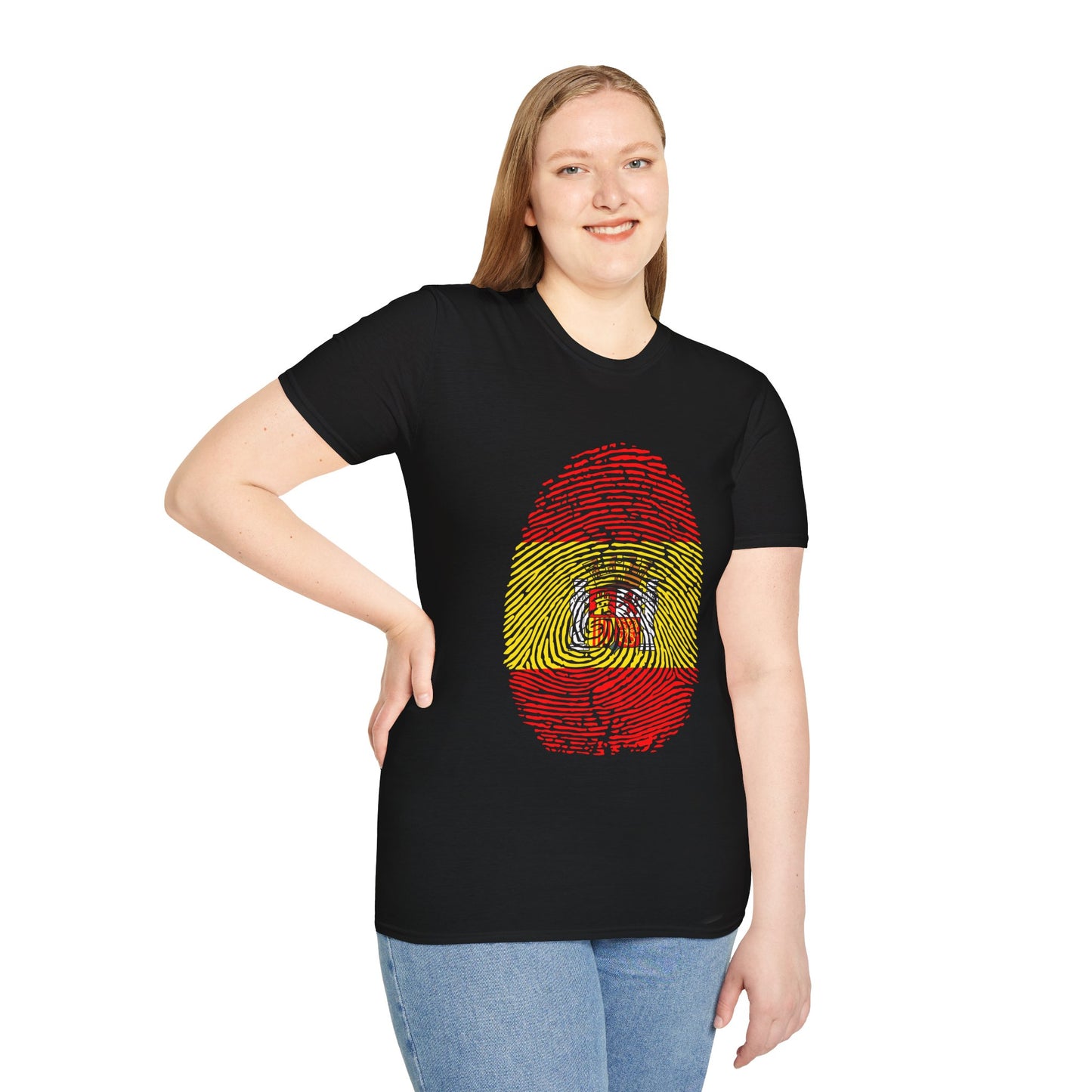 SPAIN Fingerprint flag Soccer World Cup Fan T-Shirt (WOMEN)